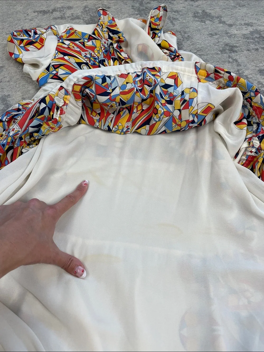 Tory Burch Arabella Psychedelic Silk Dress Geometric Boho Sz L